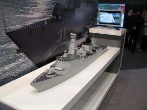 A mock-up of the Lekiu batch 2 frigate. The project was cancelled in 2008 as the result of the economic crisis.