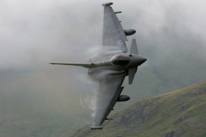 2011 Competition winner Ian Ramsbottom’s photo of an RAF 17 Sqn Typhoon low level flying in the Mach Loop valleys in Wales, UK. Credit: Eurofighter, Ian Ramsbottom.