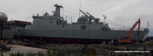 A full profile picture of Gagah Samudera from the port side.
