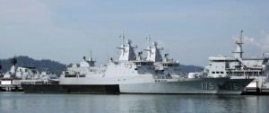 Two Kedah class, KD Kelantan (175) and KD Selangor (176) berthed at Lumut jetty in early 2014. The ship on the other side is KD Mahawangsa. Malaysian Defence 