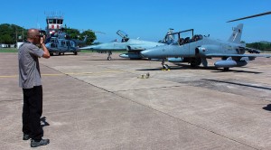 Photo bombed as I was doing my work at Ex Air Thamal 2015. Picture courtesy of Mohd Daim.