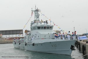 GNS Ehwor, one of the four Snake class patrol boats of the Ghana Navy. Ghana Information Ministry