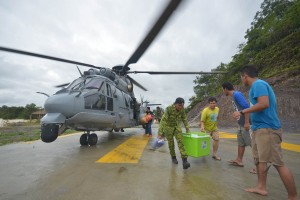 RMAF H225M conducting flood relief operations in late 2014.
