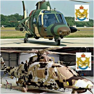 The PUTD AW109 undergoing transformation into a desert bird. Courtesy of Air Times.