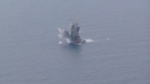 The KH-31A missile exploding upon impact on the target