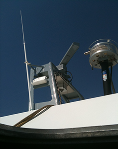 The Terma 6000 nav radar installed on the US Navy test ship. Stilleto. Picture credit US Navy.