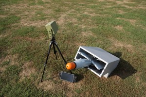 A Warmate drone in its launch tube.