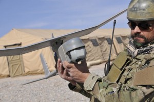 Raven UAV, a man-packable drone from AeroEnvironment. 