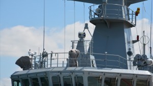 Chase Dynamics Sea Eagle FCEO mounted on one of the Samuel Beckett class OPV,