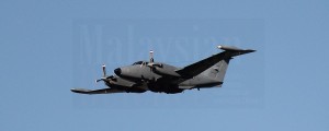 RMAF Beechcraft B200T from No 16 Squadron at the flypast rehearsal on Feb 25, 2016.