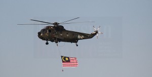 RMAF Nuri S61A4 M23-36 at the fly-past rehearsal on Feb 26, 2016. The 36 is the only Nuri which has undergone the digital cockpit upgrade. 