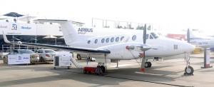 An unmarked Beechcraft Super King Air fitted with the latest Rockwell Collins Pro-line cockpit.