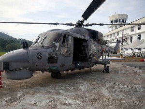 RMN Super Lynx helicopter fitted with 50 calibre HMG.