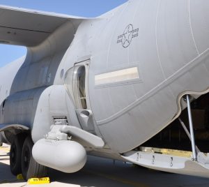 A sensor pod fitted on a US Marines Hercules by Airdyne Aerospace
