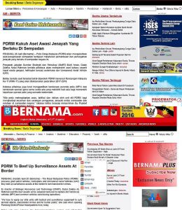 Screenshots of the two Bernama reports.