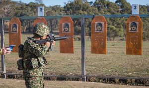 A Malaysian Army soldier takes aim at AASAM 2016. Australian Army - FB