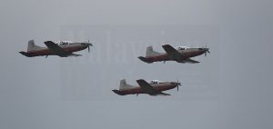 Pilatus PC-7 Mk IIs taking off for the flypast.