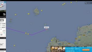 A screen capture from Flightradar - the aircraft tracking site. It is likely Mega207 was flying between the Riau Island and MAS 2742 - a flight going to Bintulu, Sarawak.