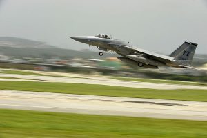 A 44th Fighter Squadron F-15C Eagle takes off from Kadena Air Base, Japan.(U.S. Air Force photo by Senior Airman Maeson L. Elleman)