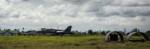 Royal Malaysian Air Force F/A -18 D Hornets,18th Squadron takes off during exercise Cope Taufan 2016, at Pangkalan Udara Butterworth Air Base, Malaysia, July 20,  2016. U.S. Air Force 
