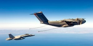 An A400M conducting refueling for an F/A-18. Airbus DS picture.