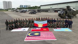 MAF helicopter crews and their machines posed for a picture after the Armed Forces Day parade flypast. Picture taken at Sungei Besi airbase. RMAF picture.
