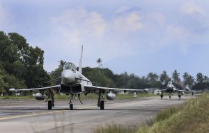 Typhoons from 1(Fighter) Sqn arriving back at RMAF Butterworth during Ex Bersama Lima 16.   