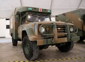 A KIA military ambulance.