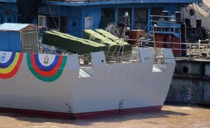 The missile box on board one of the Durjoy class LPC. The Durjoy class boats are fitted with four C-704 anti-ship missiles.