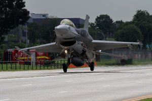 RSAF F-16D Block 52 landing during Exercise Torrent 2016. Alert 5 picture.