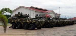 The 19th RMR Gempitas at the parade. The extreme left is the ATGW variant while the rest are ACV25s.