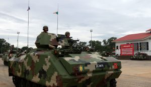  A 14th RMR KIFV during the drive past. It is the only KIFV from the unit which was equipped with the M60 machine gun.